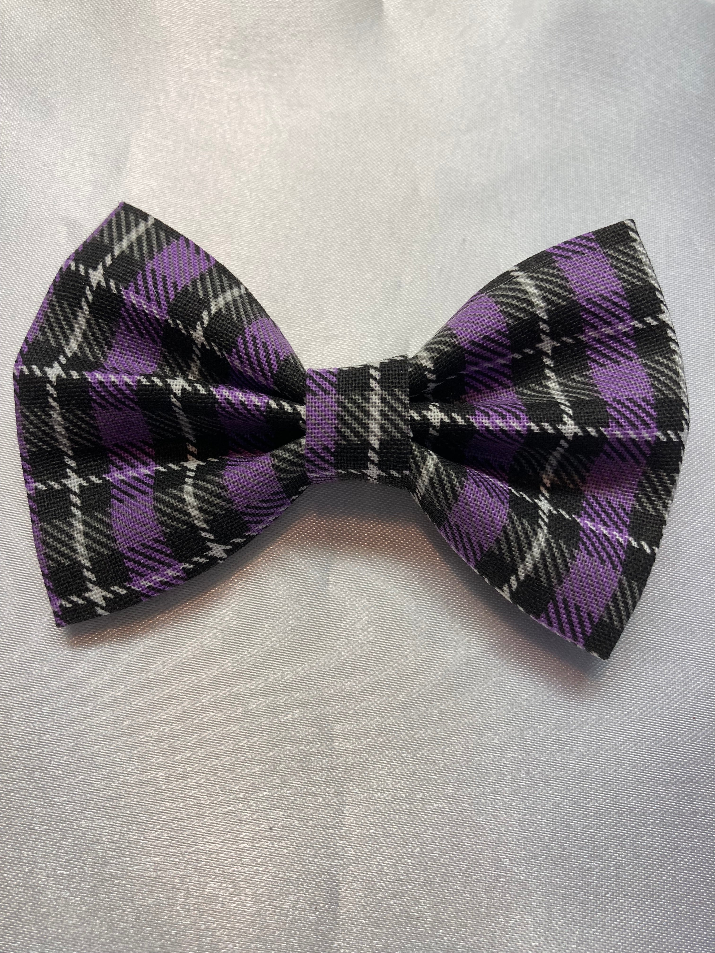 3" Purple Plaid Bow