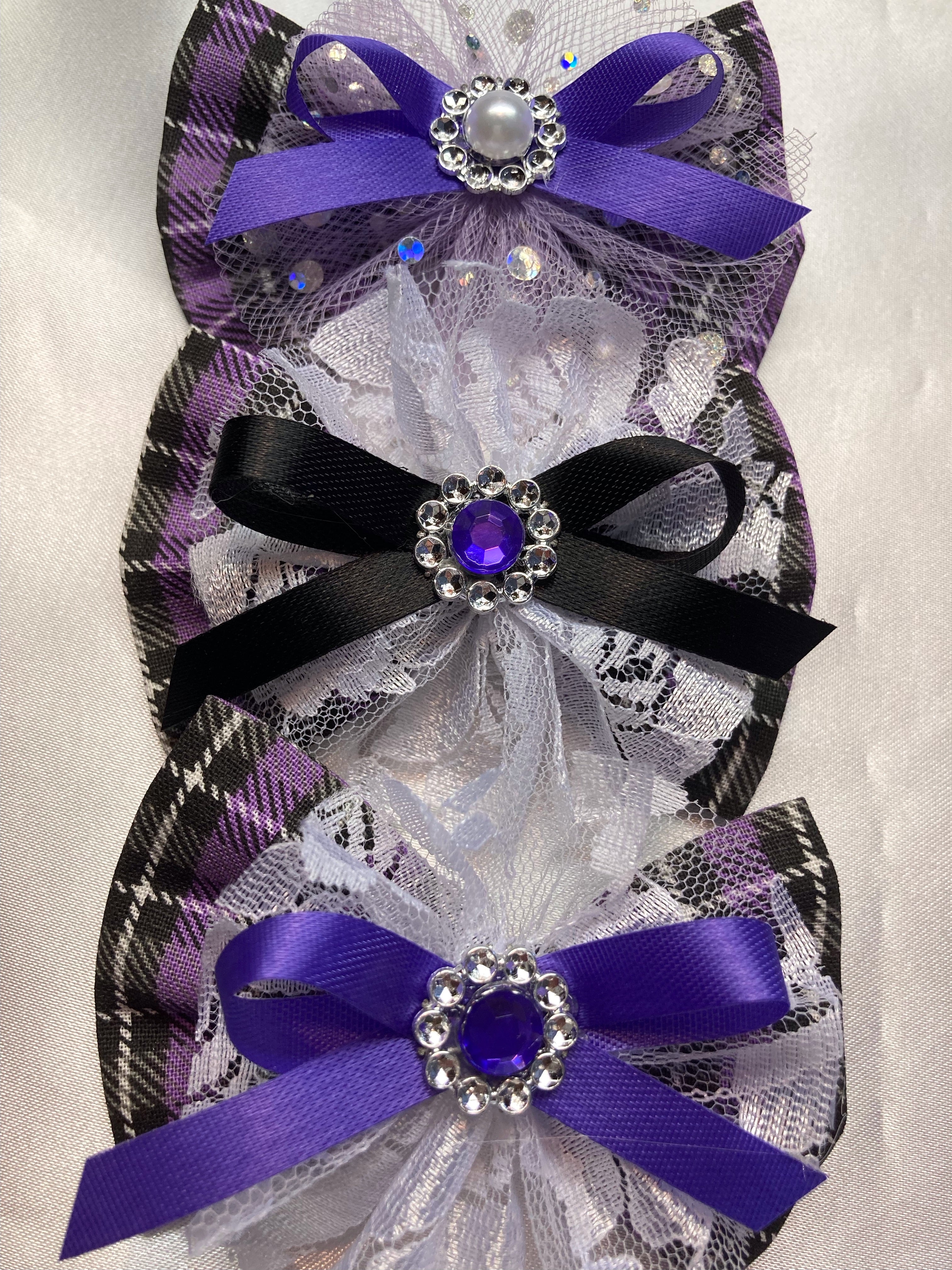 3” Small Xtra Fancy Purple Plaid Bow